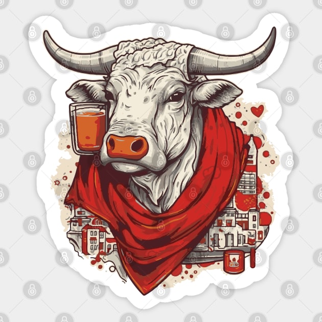 Bull feria beer euskadi and basque country Sticker by Mr Youpla